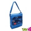 Sac besace bleu coton bio "J'aime la mer" 25 x 23 x 6 cm