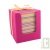 Bloc cube fuchsia papier recycl� 250 feuilles multi-couleur, 11 cm