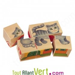 Puzzle cube en bois 6 pi�ces Fattoria, Selecta