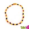 Collier b�b� Ambre olive multicolore