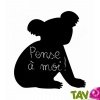 Sticker ardoise koala, mati�re v�g�tale et colle sans solvant