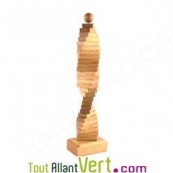 Domino sur tige en bois naturel 27x7x5cm