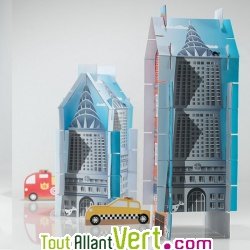 Jeu construction PlateforM, maisons 3D en carton recycl� , 3-en-1