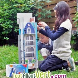 Jeu construction PlateforM, maisons 3D en carton recycl� , 3-en-1
