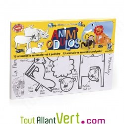 Animo Dulos, 13 animaux de la savane en carton recycl� � construire