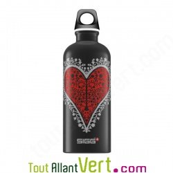 Gourde SIGG Aluminium Coeur rouge sans BPA 0.6 litre