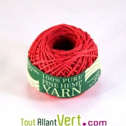 Ficelle rouge 1mm, 60m, chanvre naturel