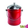 Poubelle � compost rouge anti-odeur pour cuisine, 4 litres