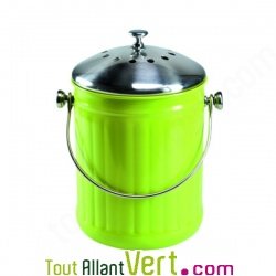 Poubelle � compost vert anti-odeur pour cuisine, 4 litres