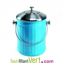 Poubelle � compost bleu anti-odeur pour cuisine, 4 litres