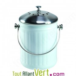 Poubelle � compost blanc anti-odeur pour cuisine, 4 litres