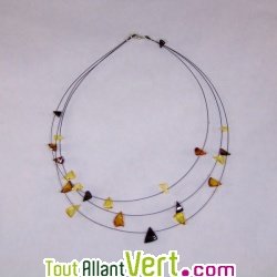 Collier ambre adulte multicolore