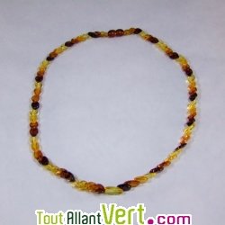 Collier ambre adulte multicolore