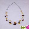 Collier adulte ambre galets multicolore de la Mer Baltique