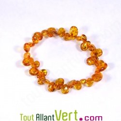 Bracelet ambre unicolore de la Mer Baltique pour adulte