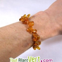 Bracelet ambre unicolore de la Mer Baltique pour adulte
