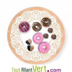 Plat � tarte bois avec motif dentelle pour g�teau et pr�sentation
