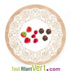 Plat � tarte bois avec motif dentelle pour g�teau et pr�sentation