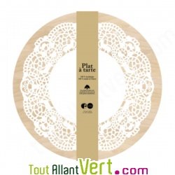 Plat � tarte bois avec motif dentelle pour g�teau et pr�sentation