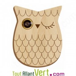D�cor pour oeilleton de porte en bois motif animaux