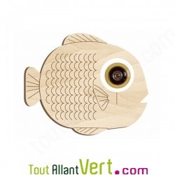 D�cor pour oeilleton de porte en bois motif animaux