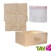 Kit lingettes b�b� lavables coton bio pour le change, filet et boite en bois