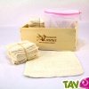 Kit lingettes essuie-tout lavables et le filet pour machine � laver