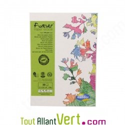 Bloc papier blanc recycl� 30 feuilles A4 130g/m2