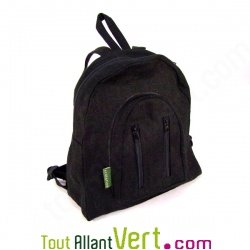 Sac � dos femme de ville noir, chanvre biologique