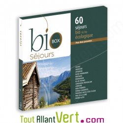 Coffret Cadeau BioBox S�jours - 1 nuit + petit dej. pour 2 personnes / choix parmi 60 s�jours bio/�colos