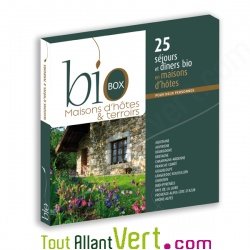 Coffret Cadeau BioBox Maisons d\'hotes et terroirs, sejours bio/ecolos - 1 nuit + diner bio + petit dej. pour 2 personnes