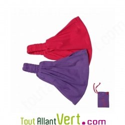 Bandeau cheveux coton bio rose et lilas, lot de 2
