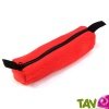Trousse ronde rouge en chanvre biologique, 21x7 cm