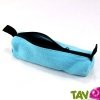 Trousse ronde turquoise en chanvre biologique, 21x7 cm