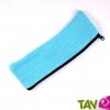 Trousse plate turquoise en chanvre biologique, 21x6,5 cm