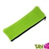 Trousse plate verte en chanvre biologique, 21x6,5 cm