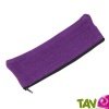 Trousse plate mauve en chanvre biologique, 21x6,5 cm