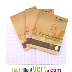 Cahier recycl� Grands carreaux 17x22cm, 90g, Forever