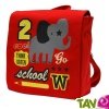 Sac � dos enfant rouge El�phant en coton bio 23 x 23 x 8 cm