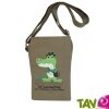 Sac pochette en coton bio "Croco", 19 x 14 x 4,5 cm