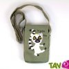 Sac pochette en coton bio Le L�murien Maki Catta, 19 x 14 x 4,5 cm