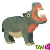 Hippopotame en bois 19 cm, figurine pour enfant Holztiger