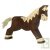 Cheval marron en bois qui court 16 cm, Holztiger