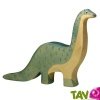 Brontosaure en bois, dinosaure bleu herbivore 21 cm