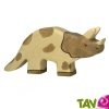 Triceratops en bois, dinosaure � trois cornes 17 cm