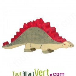 St�gosaure en bois, dinosaure � piques, 17,5 cm