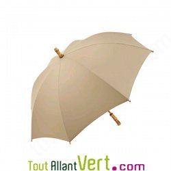 Parapluie plastique recycl�, manche en bambou et bois