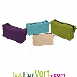 Petite trousse de toilette, chanvre bio, 7x11x20cm, violet