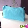 Petite trousse de toilette, chanvre bio, 7x11x20cm, turquoise