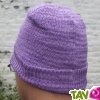 Bonnet en chanvre biologique tricot�, 26 cm, Mauve